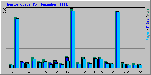 Hourly usage for December 2011
